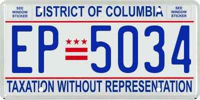 DC license plate EP5034