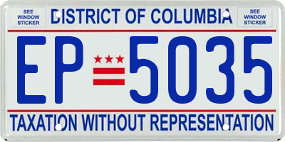 DC license plate EP5035