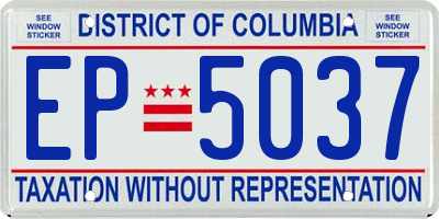 DC license plate EP5037