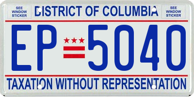 DC license plate EP5040