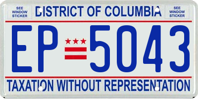 DC license plate EP5043
