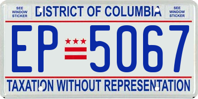 DC license plate EP5067
