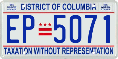 DC license plate EP5071