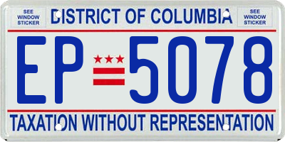 DC license plate EP5078