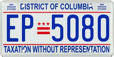 DC license plate EP5080