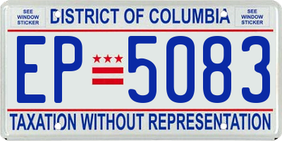 DC license plate EP5083