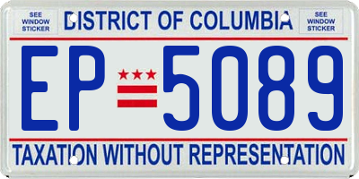 DC license plate EP5089