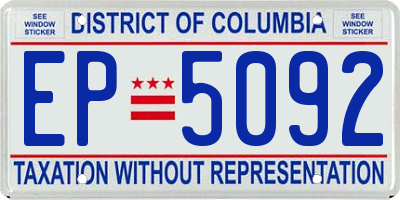 DC license plate EP5092