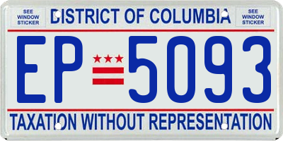 DC license plate EP5093
