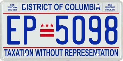 DC license plate EP5098