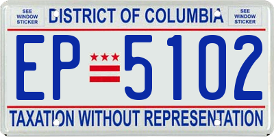 DC license plate EP5102