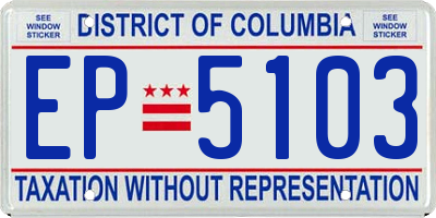 DC license plate EP5103