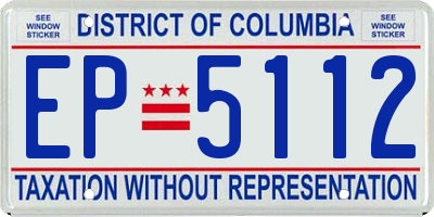 DC license plate EP5112