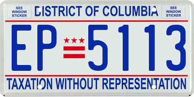 DC license plate EP5113