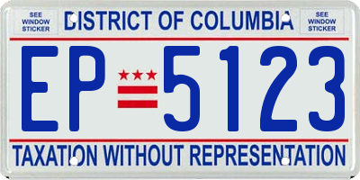 DC license plate EP5123