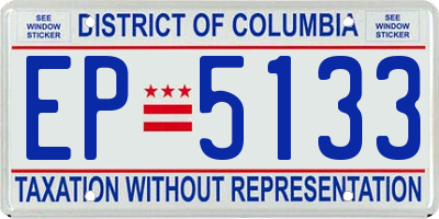 DC license plate EP5133