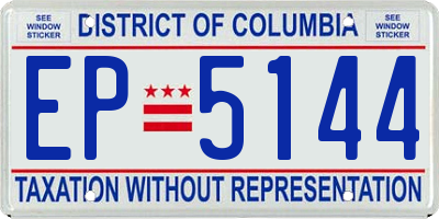 DC license plate EP5144