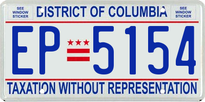 DC license plate EP5154
