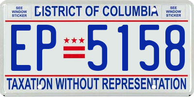 DC license plate EP5158