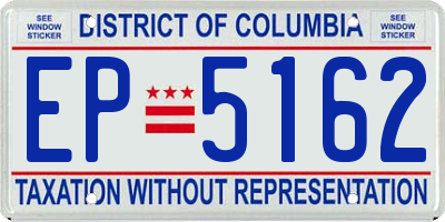 DC license plate EP5162