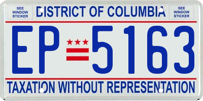 DC license plate EP5163