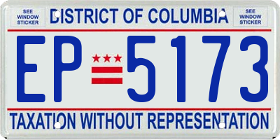 DC license plate EP5173