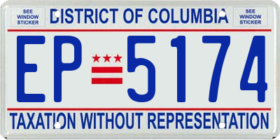 DC license plate EP5174