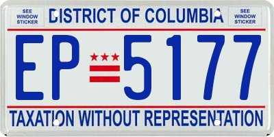 DC license plate EP5177
