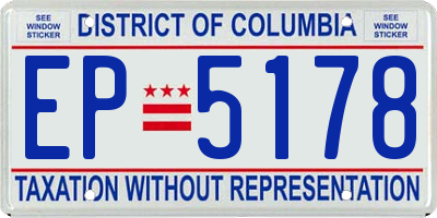 DC license plate EP5178