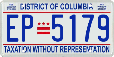 DC license plate EP5179