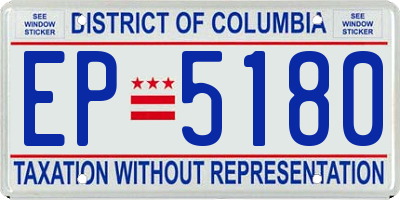 DC license plate EP5180