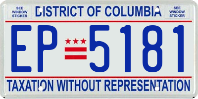 DC license plate EP5181