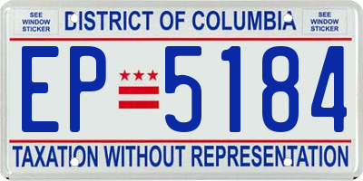 DC license plate EP5184