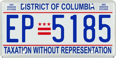 DC license plate EP5185