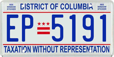 DC license plate EP5191