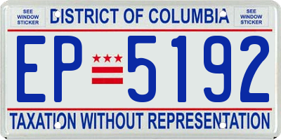 DC license plate EP5192