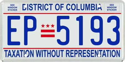 DC license plate EP5193