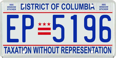 DC license plate EP5196
