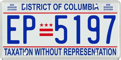DC license plate EP5197
