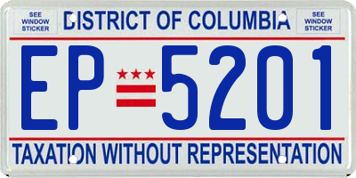 DC license plate EP5201
