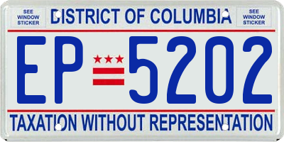 DC license plate EP5202