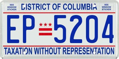 DC license plate EP5204
