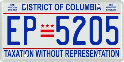 DC license plate EP5205