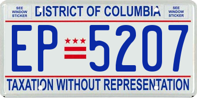 DC license plate EP5207