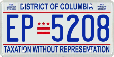 DC license plate EP5208