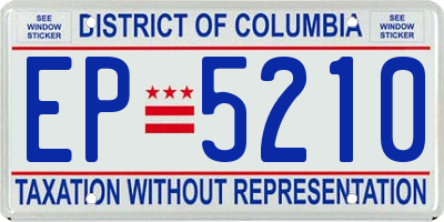 DC license plate EP5210