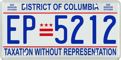 DC license plate EP5212