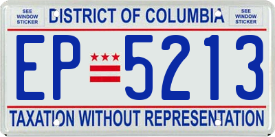 DC license plate EP5213