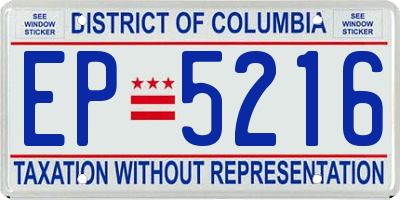 DC license plate EP5216