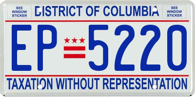 DC license plate EP5220